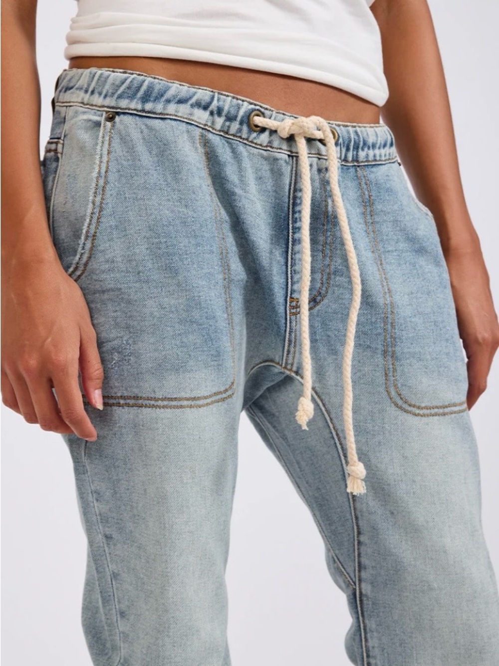 One Teaspoon Shabbies Drawstring Boyfriend Jeans “Montana”